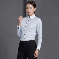 男女長袖條紋商務襯衣定制JL-CY443