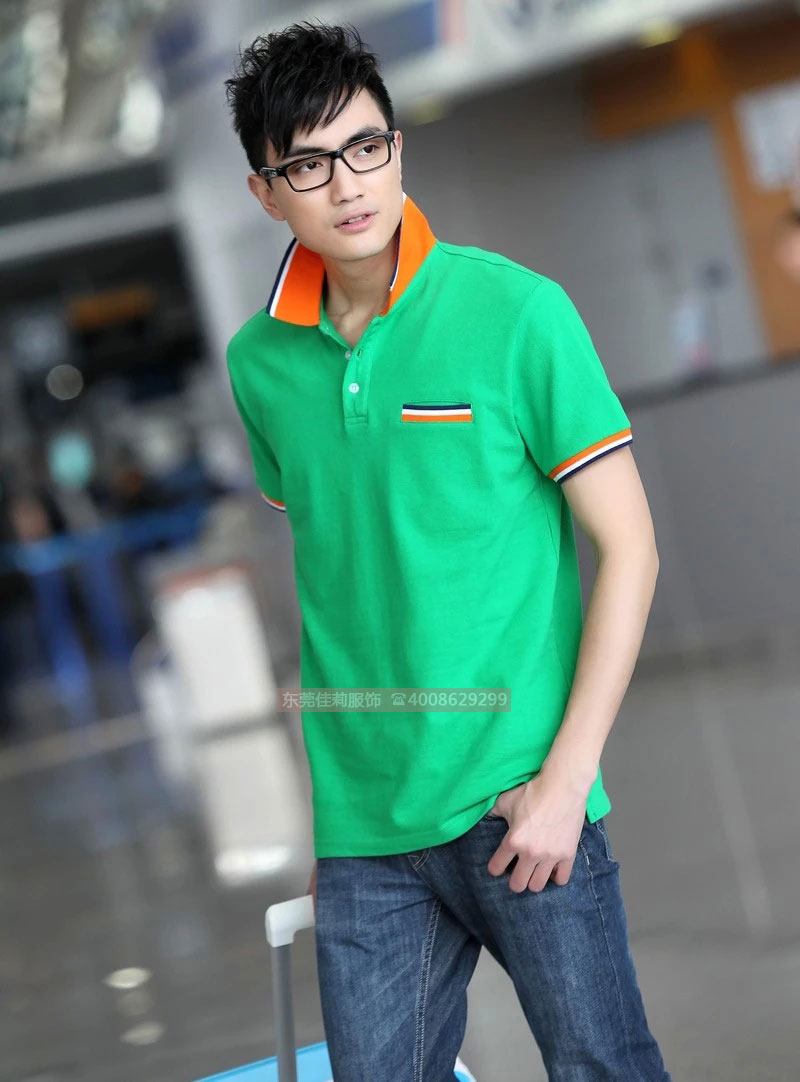 綠色夏季工作服短袖-實拍4